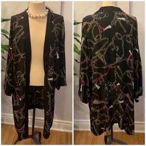 Penningtons Long Open Cardigan Kimono Robe Duster Sheath